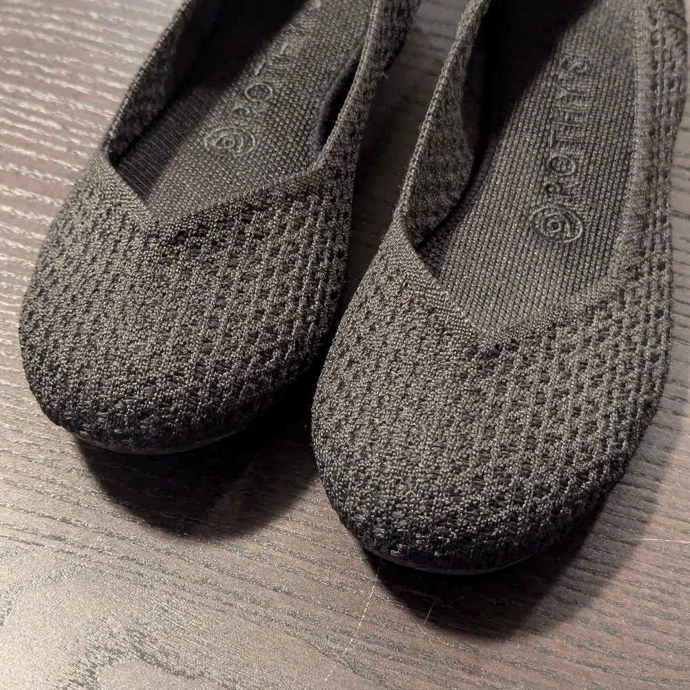 Rothy's 7.5 Women's Black Waffle Weave Flats, The Flat - Picture 8 of 13